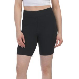 EBERJEY Black Pima Cotton Blend Ribbed Bike Shorts